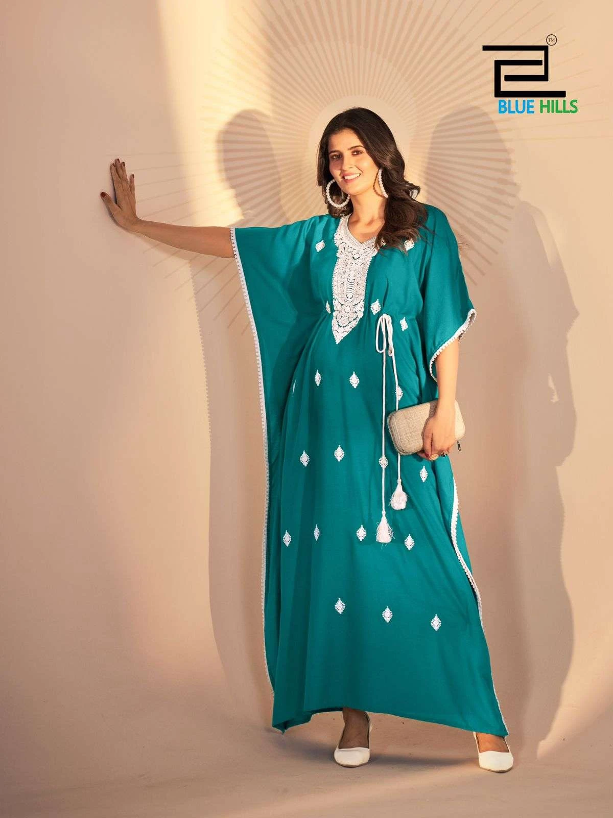 Blue Hills Honey  Rayon Wholesale Fancy Kaftan Catalog